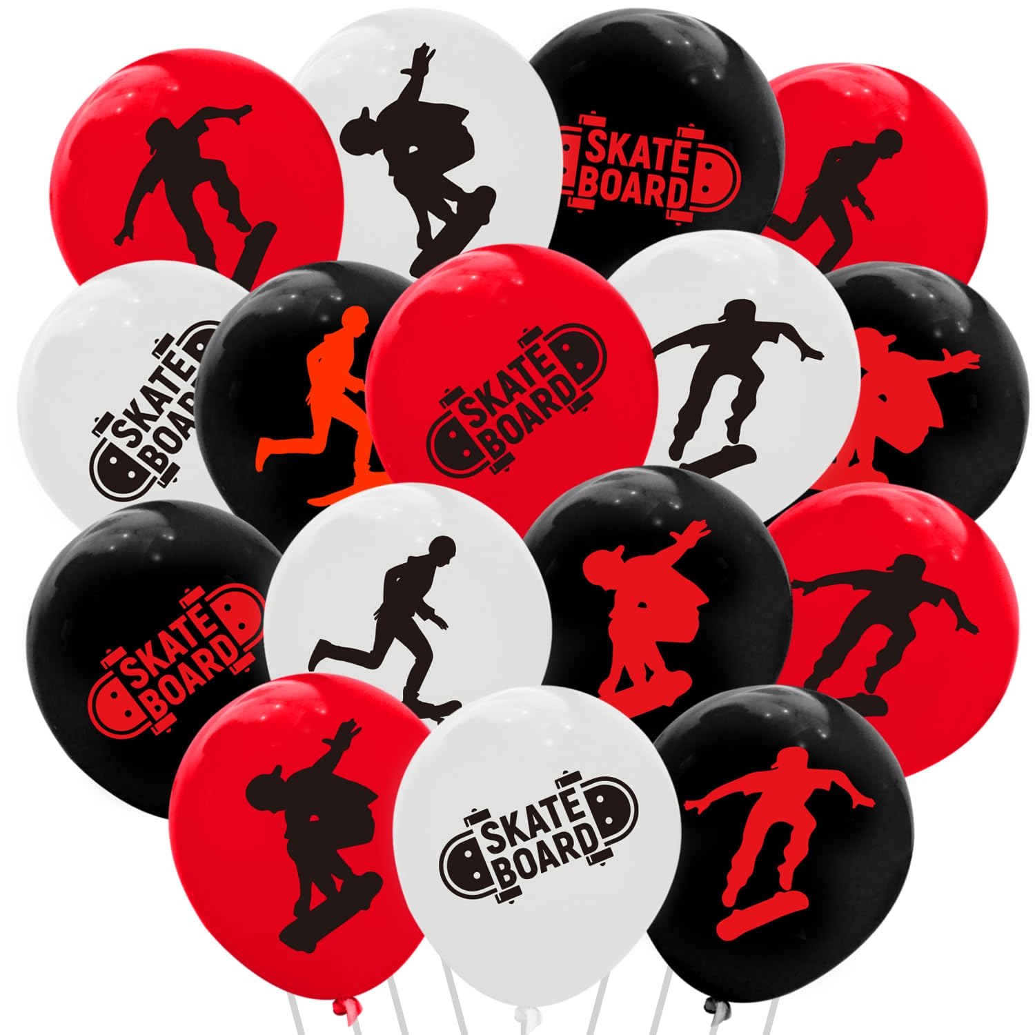 64PCS Skateboard Latex Balloons for Decorations - Skateboard Themed Party Supplies, Sports Birthday & Baby Shower Favors - Perfect for Skateboard Parties, Sports Events & Themed Celebrations