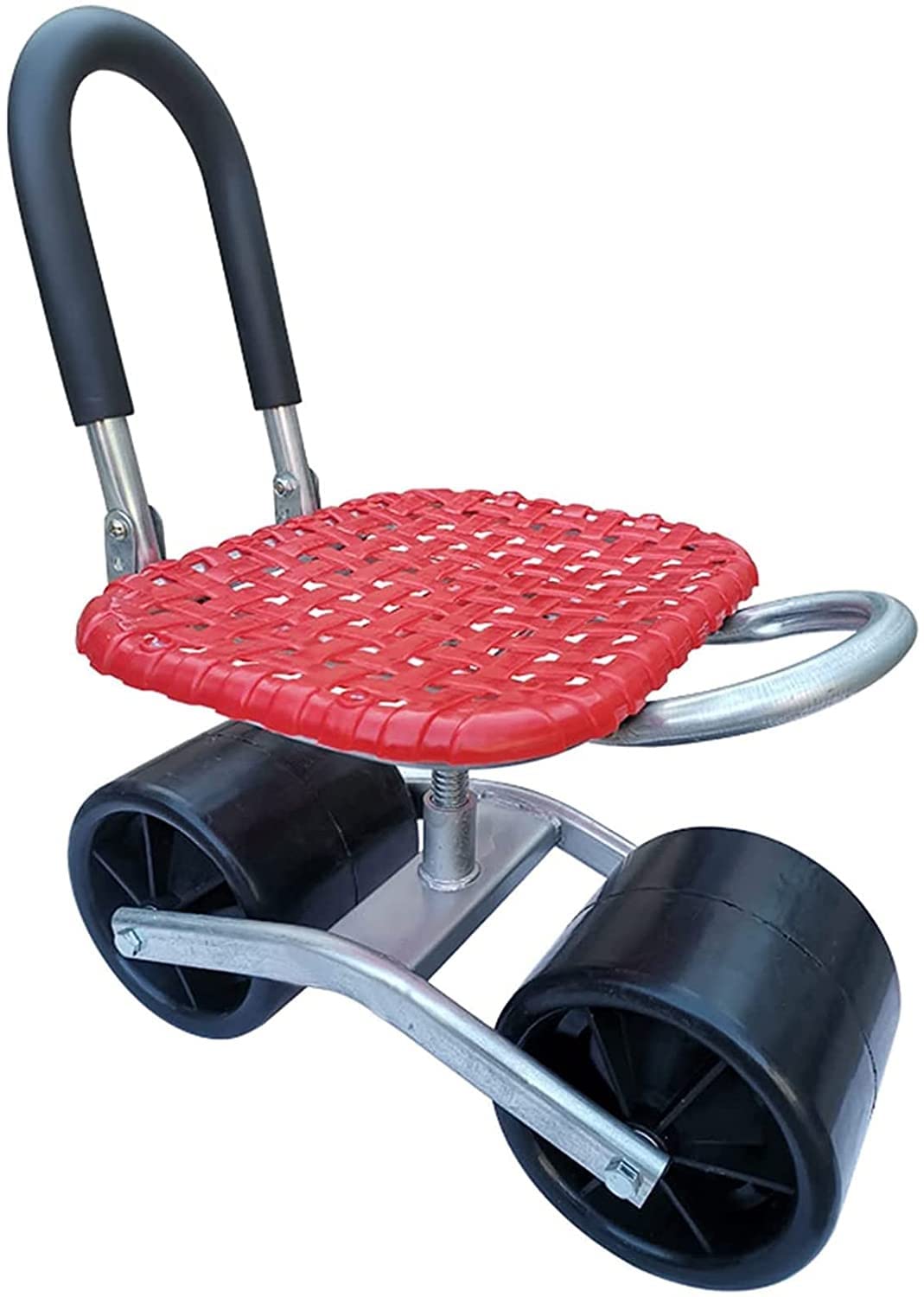 **SKYWPOJU Garden Stool with 2 Rolling Wheels - Foldable Garden Cart Rolling Scooter, Heavy-Duty Lawn Work Seat with Collapsible Backrest for Gardeners & Horticulturists - Perfect for Outdoor Gardening, Landscaping & Yard Work**