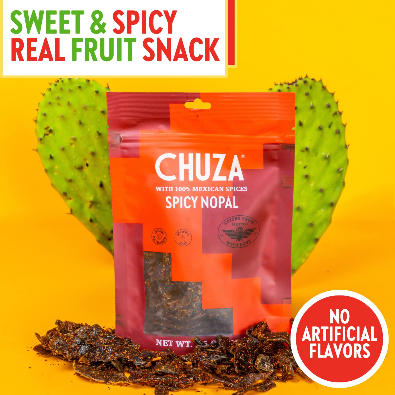 Spicy Dried Nopal Slices - Authentic Mexican Cactus Snacks | Healthy Vegan Fruit Chips | Gluten-Free Natural Treat for Adults & Kids (2 Pack) | Perfect for Road Trips, School Lunches & Party Snacks