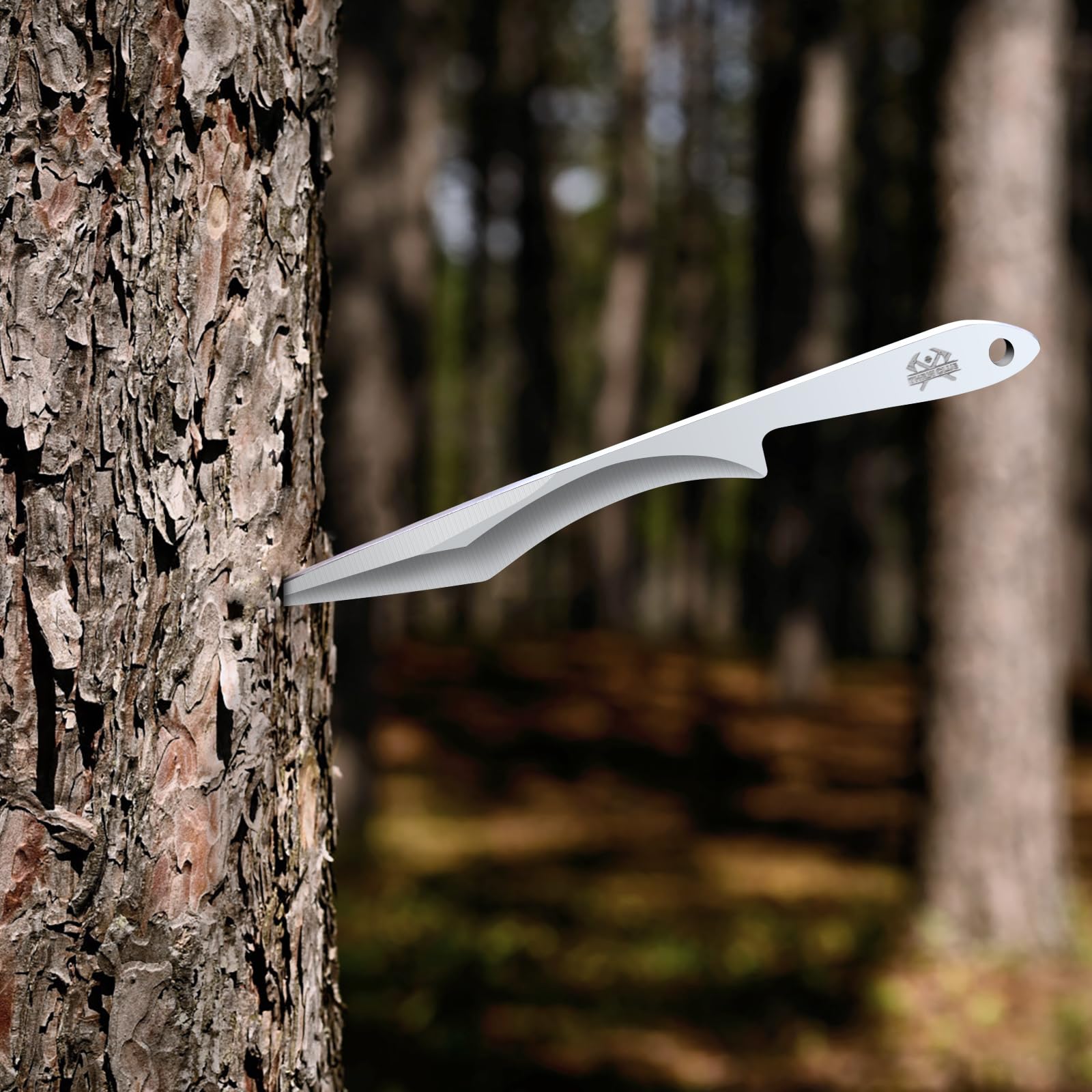 Professional Throwing Knives Set of 3 - 10 Inch Stainless Steel Full Tang Spike Knives with Nylon Sheaths - Perfectly Balanced for No-Spin Throwing - Ideal for Outdoor Recreation, Target Practice & Competitive Knife Throwing Sports