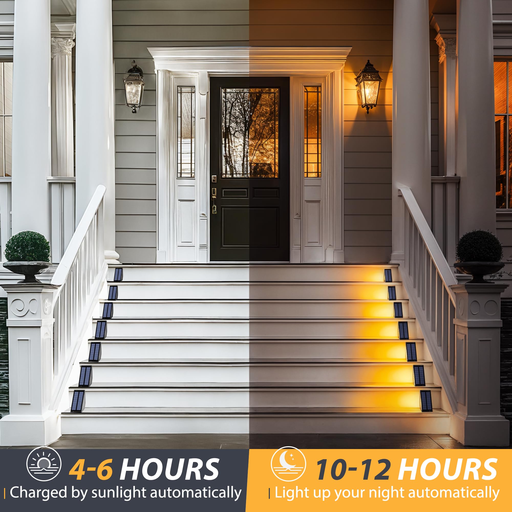Otdair 8 Pack Solar Lights Outdoor Waterproof IP67, LED Solar Step Lights for Deck, Stairs, Fence - Perfect for Garden, Pathway, Front Yard & Backyard Lighting