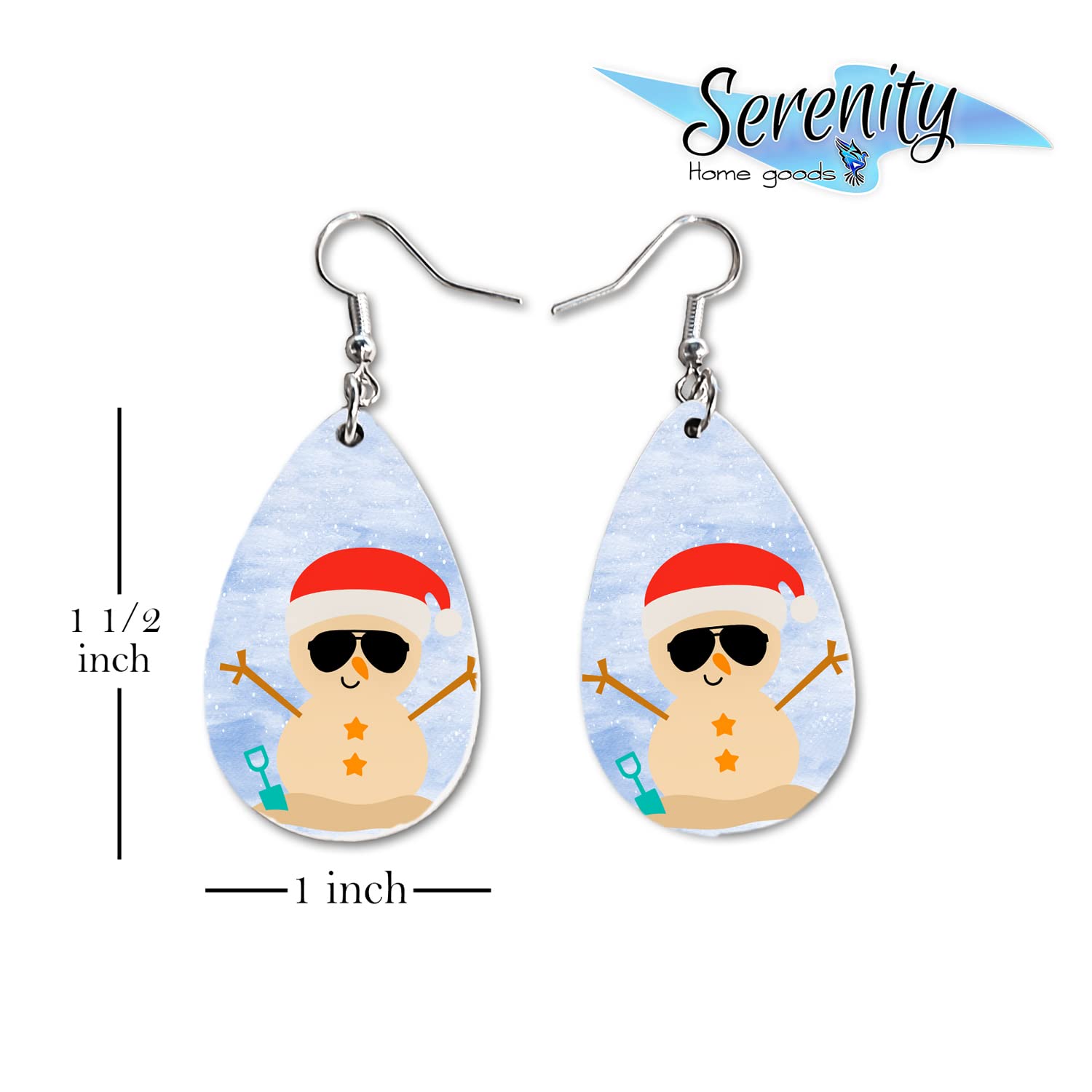 Cute Snowman Dangle Earrings Set - Lightweight Christmas Winter Jewelry for Women - Double Sided Design - Perfect for Holiday Parties & Gift Giving