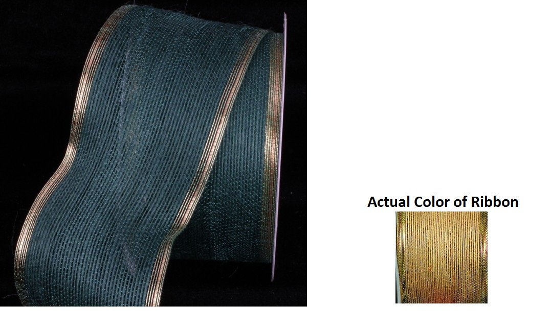 Natural Jute Wired Craft Ribbon with Gold Edge - 3