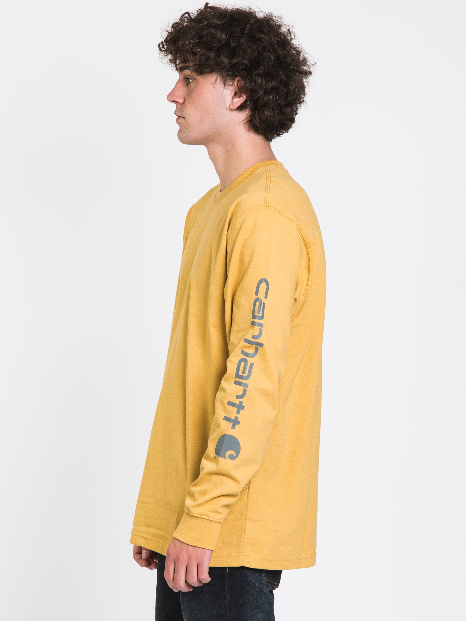 Carhartt Men's Signature Long Sleeve T-Shirt - Soft Cotton Work Shirt for Construction & Outdoor Activities - Clearance Sale