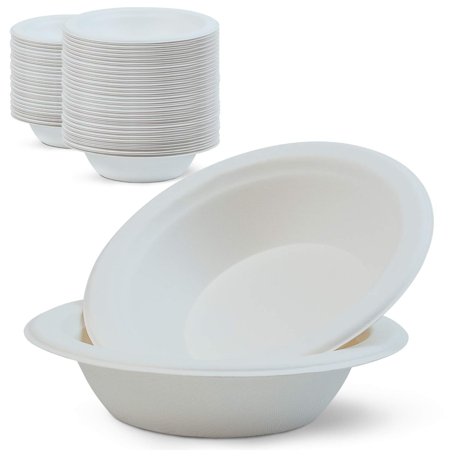 12 oz Compostable Bowls (1000 Count) - Eco-Friendly Disposable Tableware Made from Natural Sugarcane Fiber - Perfect for Parties, Picnics & Everyday Use