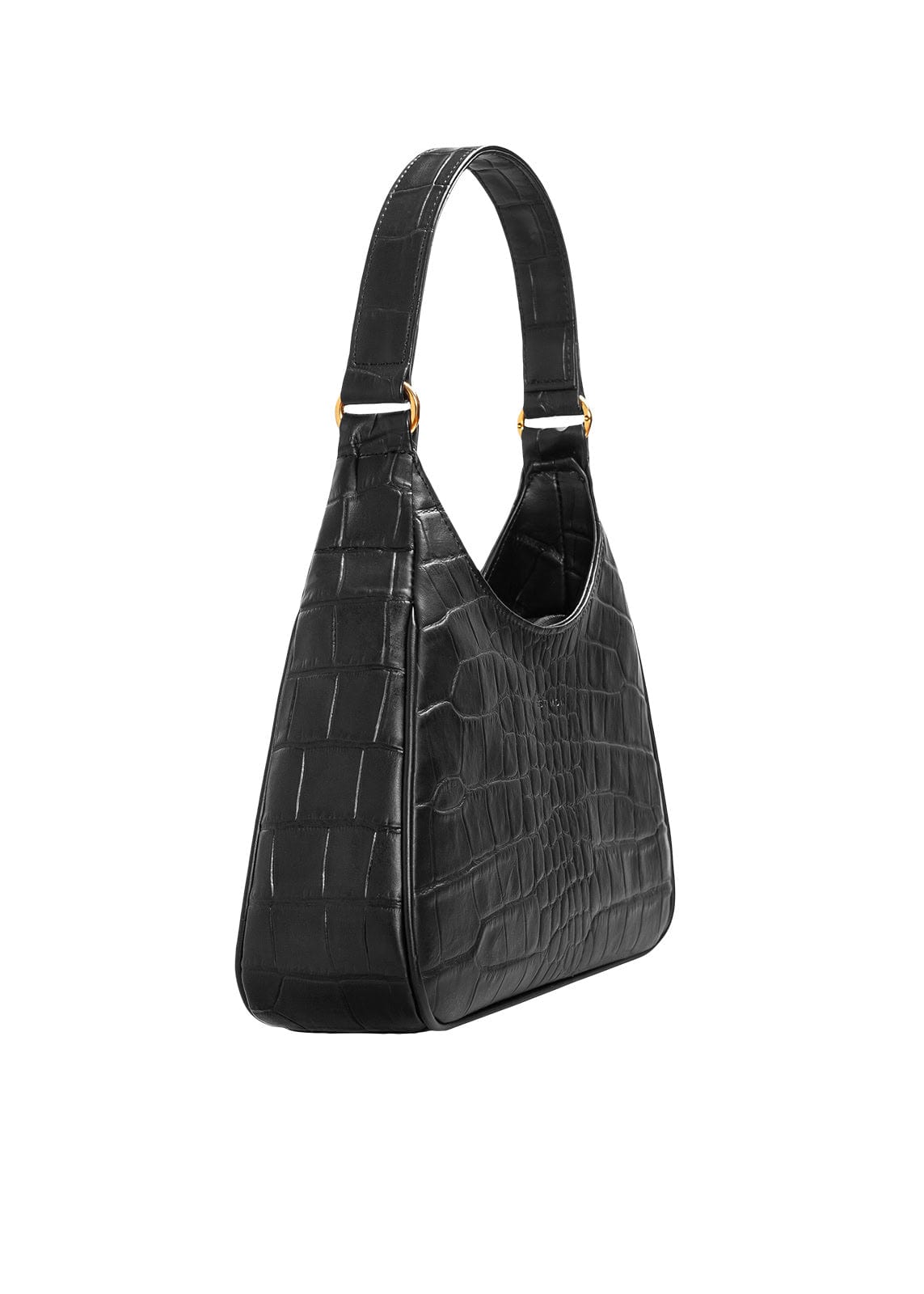 Audrey Vegan Corn Leather Shoulder Bag for Women | Black Crocodile Embossed Crossbody Purse | Perfect for Work, Travel & Everyday Use