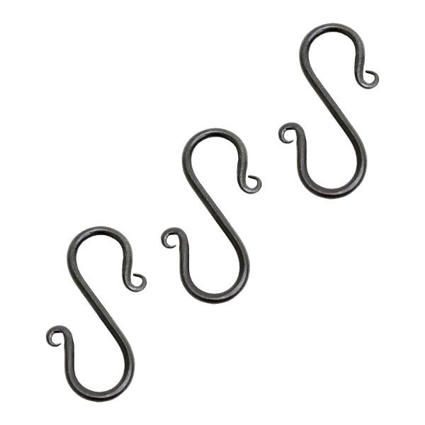 Mini S Hooks 3 Pack - Heavy Duty Small Hooks for Hanging Plants, Keys, Towels & More - Perfect for Home, Kitchen, Bathroom & Office Organization