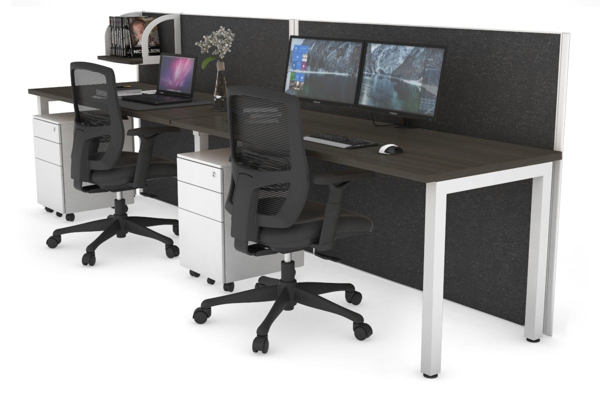 Horizon Quadro 2 Person Office Workstation with Square Legs - 1200L x 700W Dimensions - Perfect for Collaborative Workspaces & Shared Office Desks