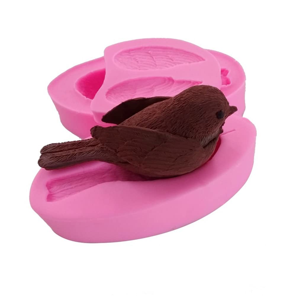 3-Piece Silicone Bird Molds Set - Grey & Pink Baking Molds for Cake, Chocolate, Candy, Soap Making - Perfect for DIY Desserts, Party Decorations, and Gift Packaging
