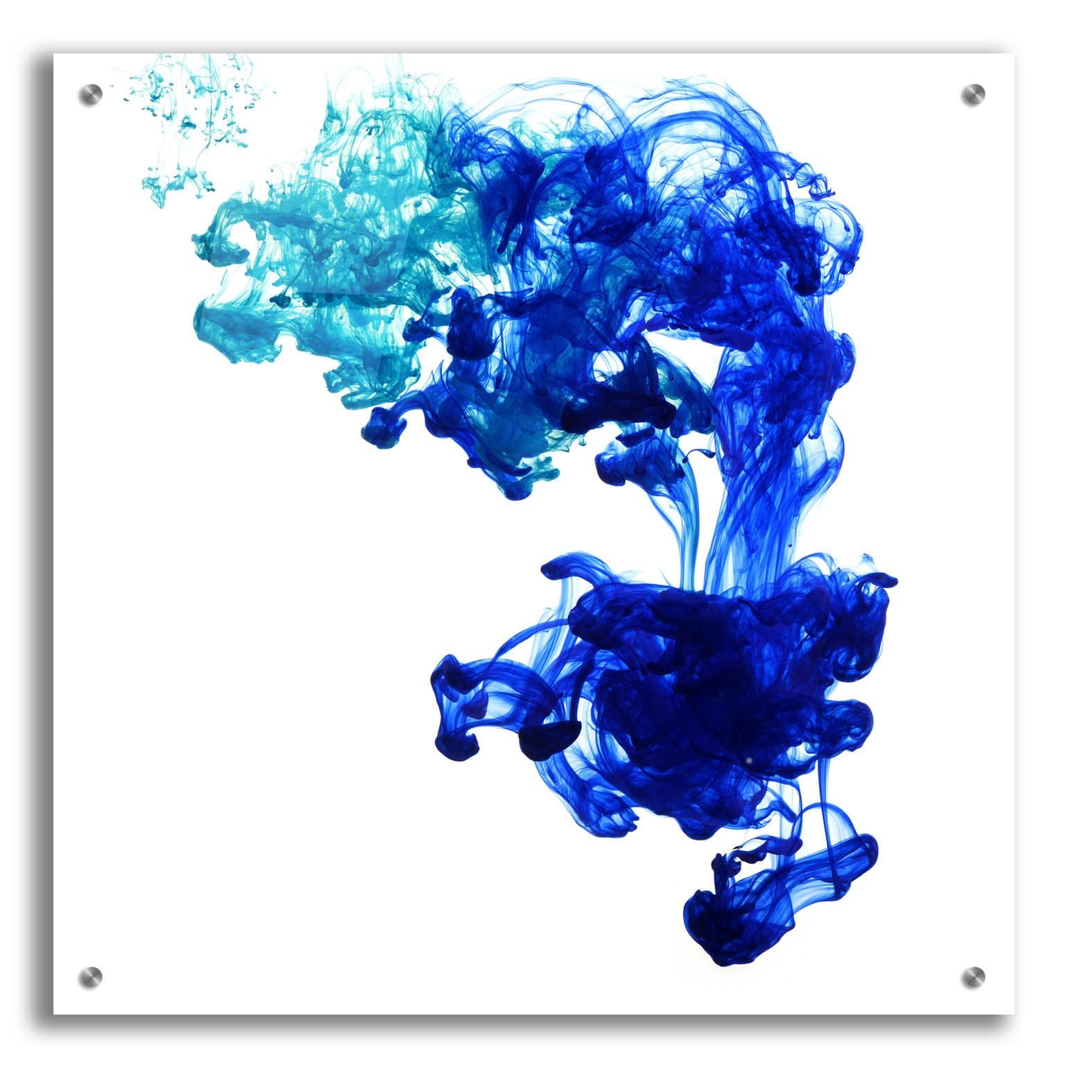 Epic Art 'Sapphire Tear' by Epic Portfolio - 24x24 Inch Acrylic Glass Wall Decor - Modern Abstract Painting for Living Room, Bedroom & Office Decor