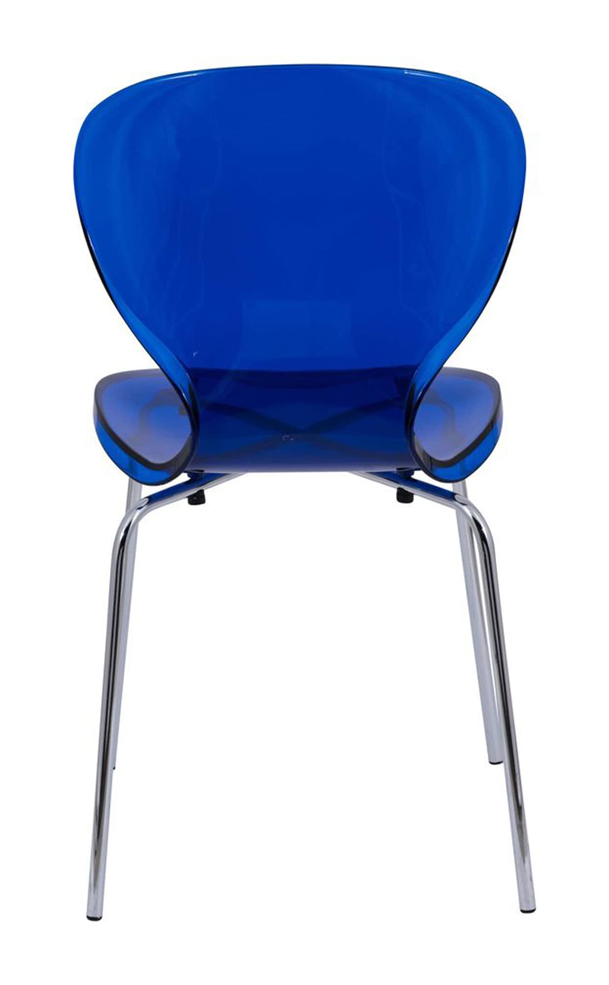 LeisureMod Modern Indoor/Outdoor Transparent Blue Acrylic Side Chair - Contemporary Home Decor for Living Room, Patio & Garden
