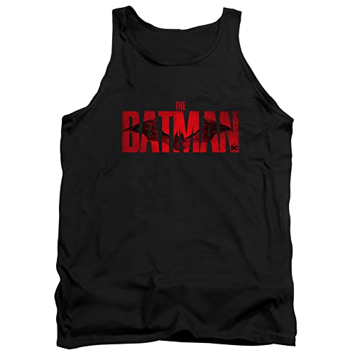 The Batman (2022) Movie Crimson Drawn Bat Logo Unisex Adult Tank Top - Perfect for Cosplay, Comic Con & Superhero Fans