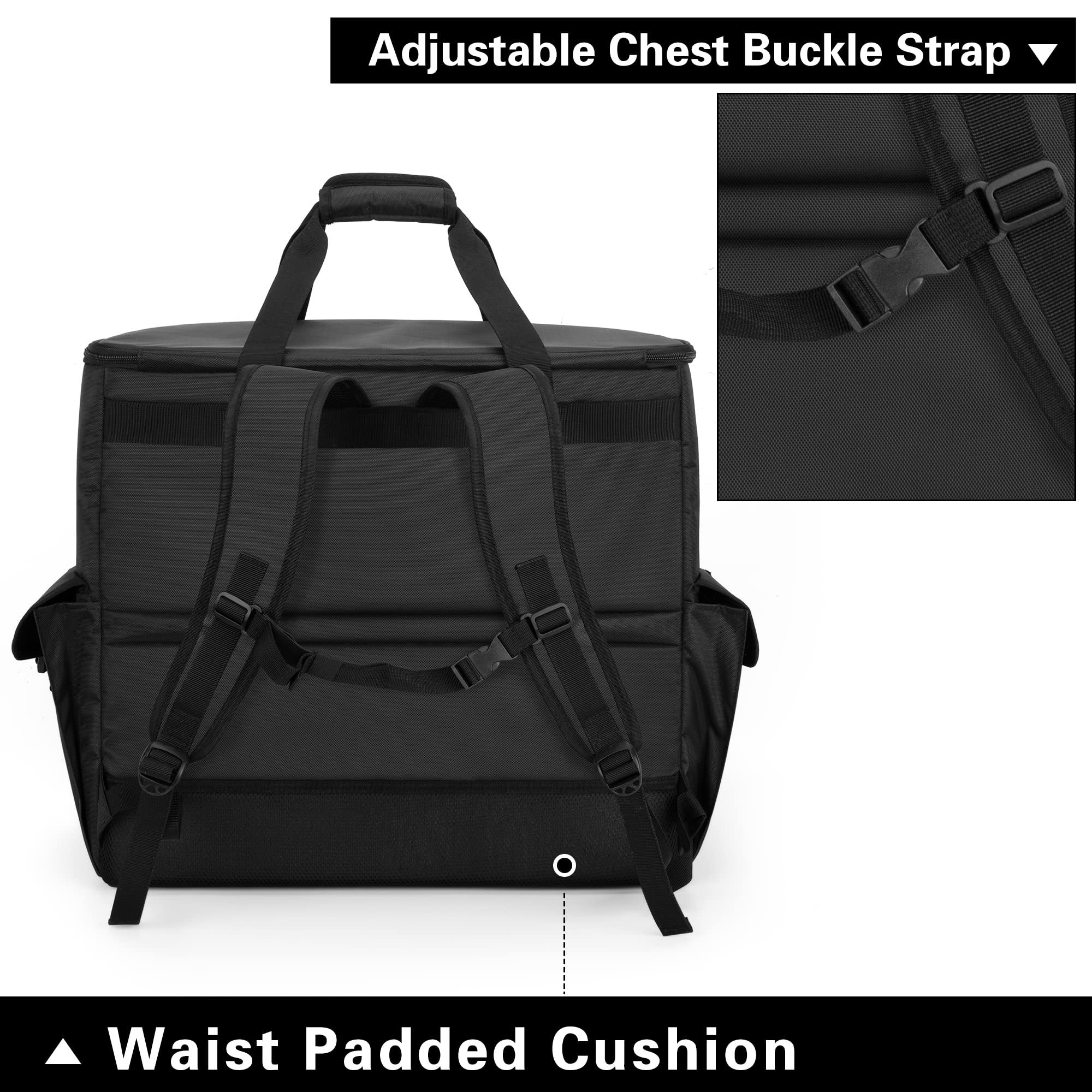 Trunab Desktop PC Tower Carrying Case - Computer Backpack for CPU Case, Keyboard, Mouse & Accessories (Black) | Perfect for IT Professionals, LAN Parties & Secure Computer Transport