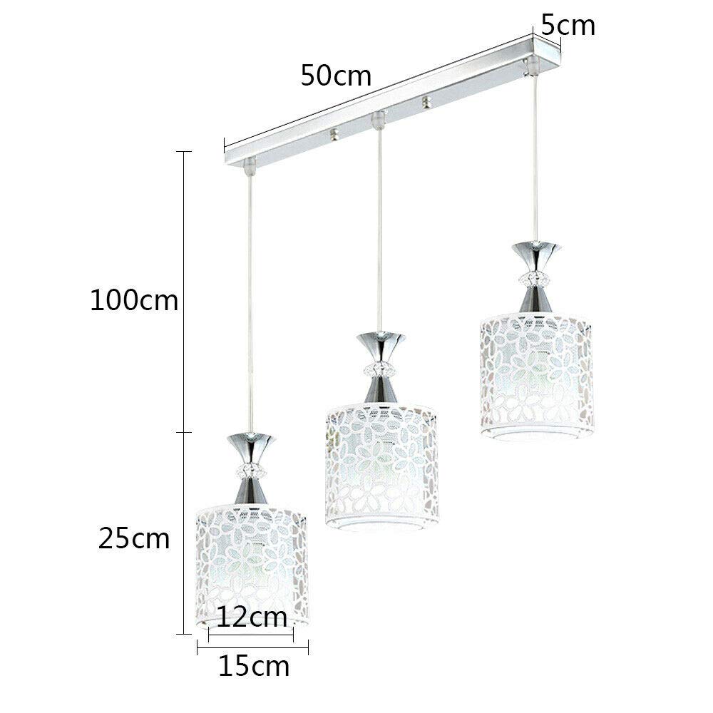 CNCEST Modern 3-Light Indoor Island Pendant Light - Rectangular Flush Mount Ceiling Chandelier with Flower Petal Design, E27 LED Hanging Fixture for Dining Room, Kitchen, Home Bar & Living Room Decor