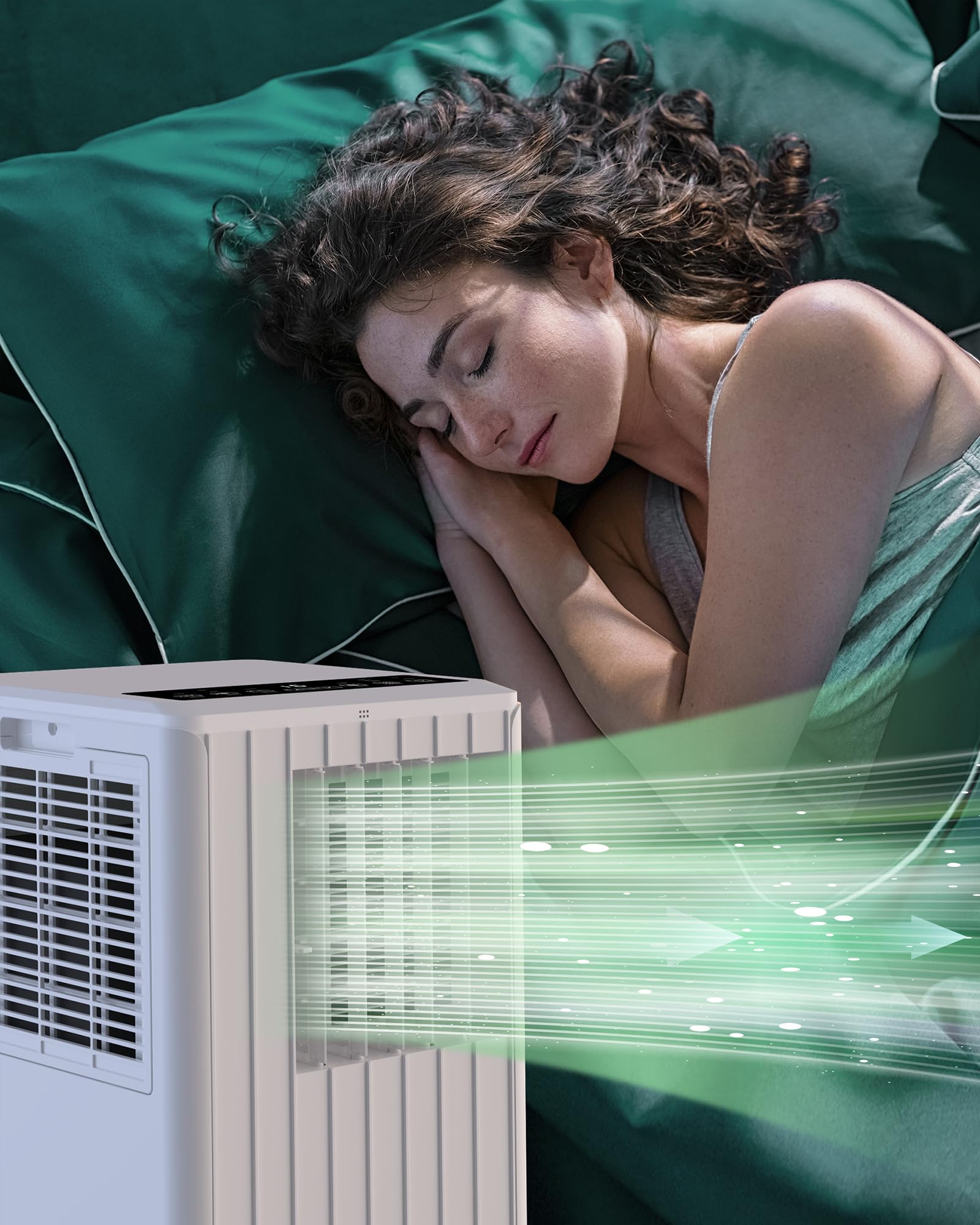8000 BTU Portable Air Conditioner for Rooms Up to 350 Sq.Ft - Energy Efficient Cooling with Remote Control - White - Perfect for Bedrooms, Offices & Small Apartments