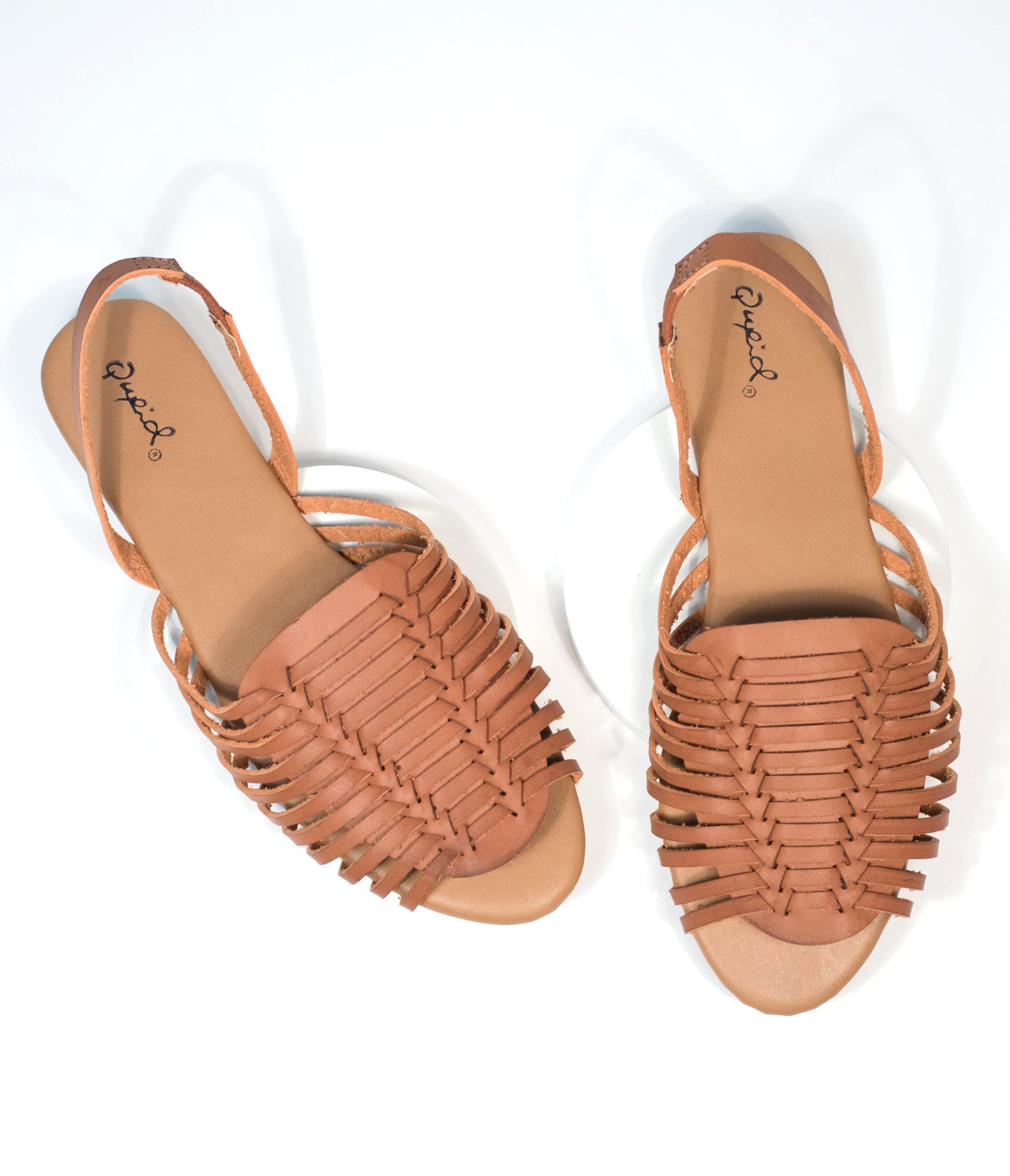 Vintage Brown Woven Leatherette Sandals for Women - Comfortable Slip-On Summer Shoes | Perfect for Beach, Vacation & Casual Outings