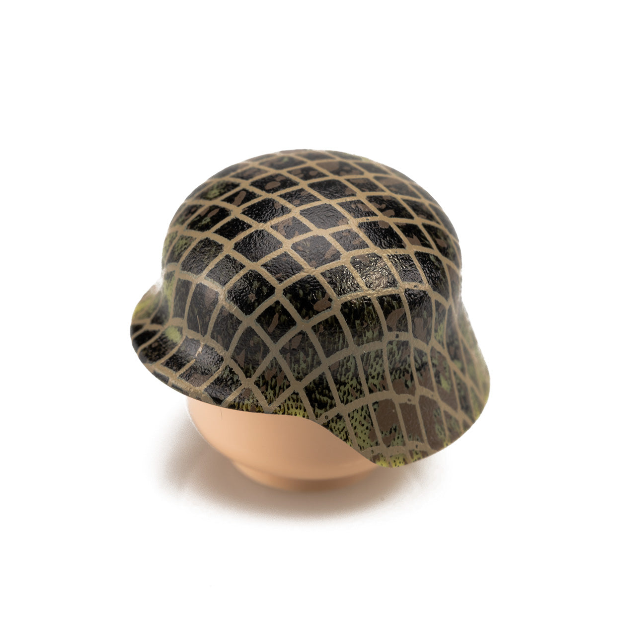 Original German WWII Style Steel Helmet - Olive Green Net Camouflage - Perfect for Reenactment, Collecting & Military Cosplay