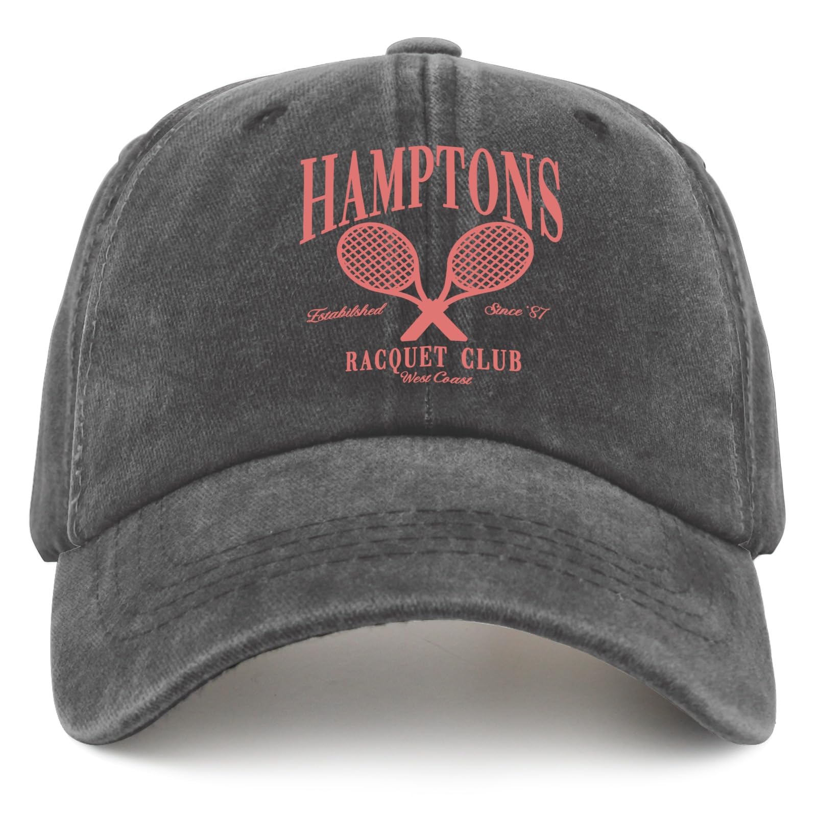 Hamptons Racquet Club Trucker Hat - Stylish Baseball Cap for Women & Men in Pigment Black - Perfect Gift for Daughter, Wife or Friend - Great for Tennis, Golf, Beach and Outdoor Activities
