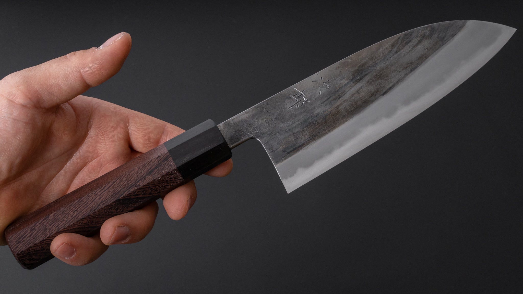 Jiro Tsuchime Wa Santoku 165mm Japanese Chef Knife with Taihei Tagayasan Handle (#316) - Perfect for Sushi, Vegetables & Meat Cutting