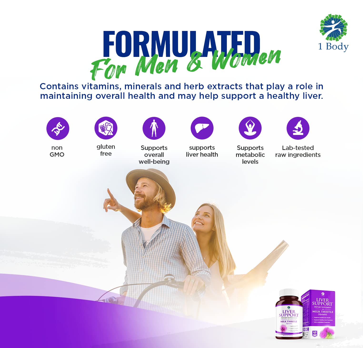 Liver Support Supplement with Milk Thistle, Turmeric & Dandelion - 60 Vegan Silymarin Capsules for Detox & Liver Health | Artichoke & B12 Formula for Natural Cleansing | Supports Digestion & Energy Boost