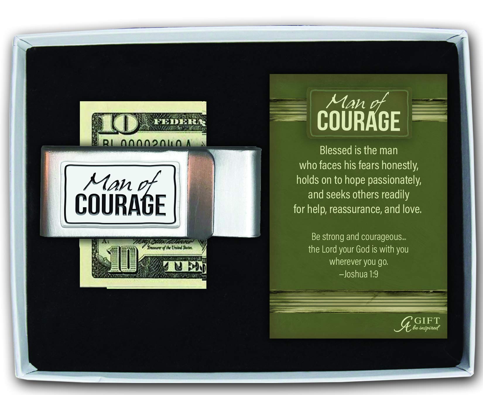 Cathedral Art Abbey & CA Gift Money Clip for Men - Man of Courage, One Size, Multicolored - Perfect for Gifts, Weddings, Graduations & Special Occasions