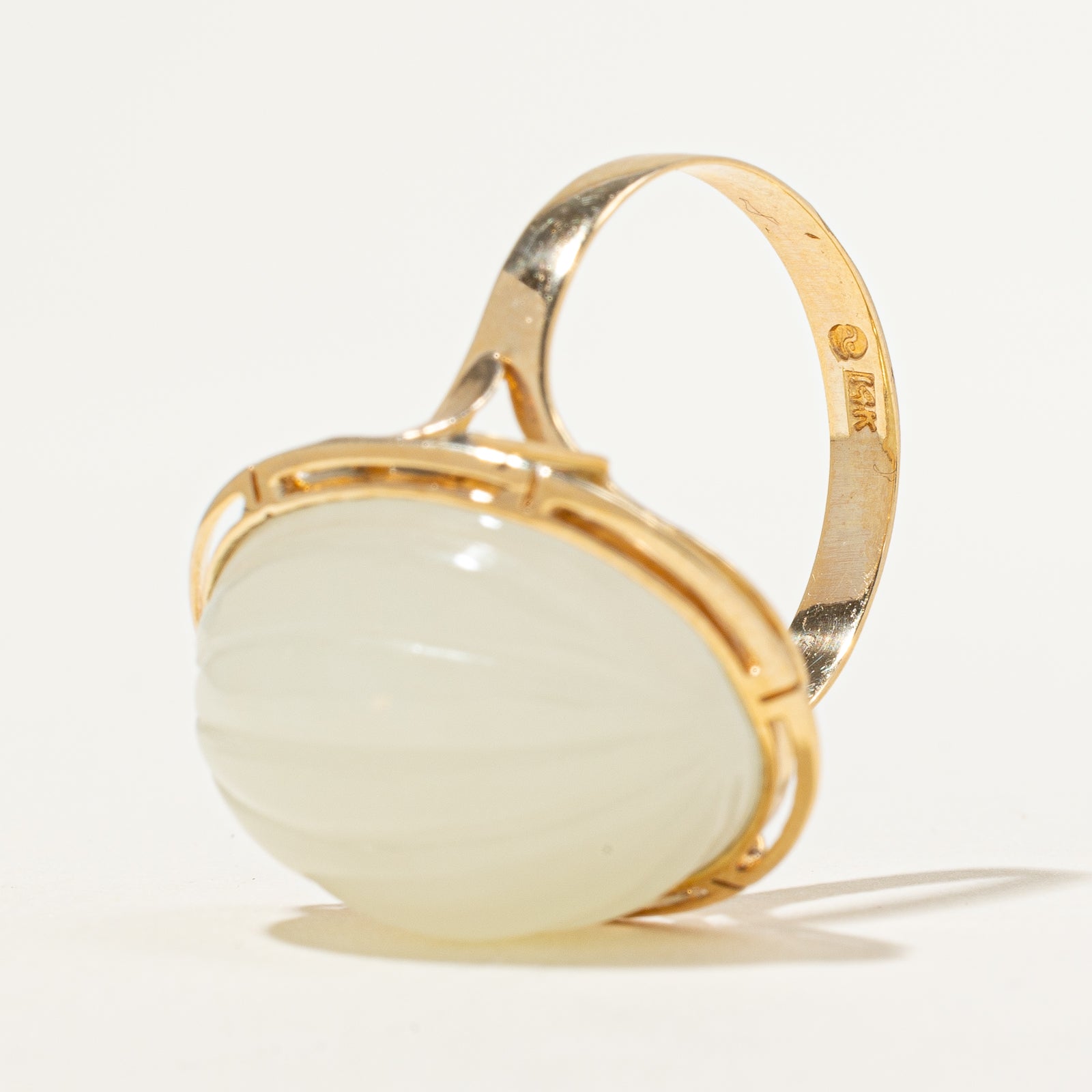 20.00ct Oval Cabochon Jadeite Cocktail Ring - Size 8.25 | Elegant Green Jade Statement Jewelry for Women | Perfect for Evening Parties, Weddings & Special Occasions