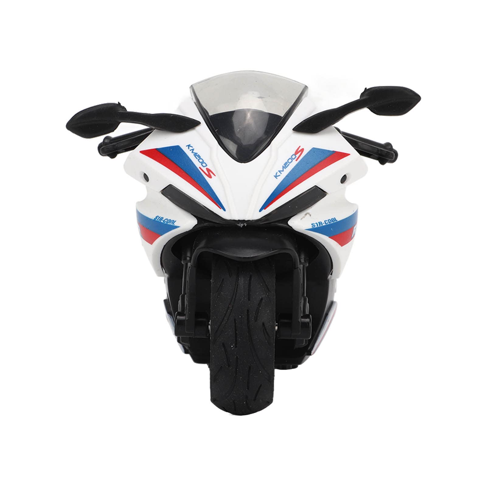 Jaerb Alloy Motorcycle Toy - Pull Back & Light Up for Display (White) - Perfect for Collectors & Decor