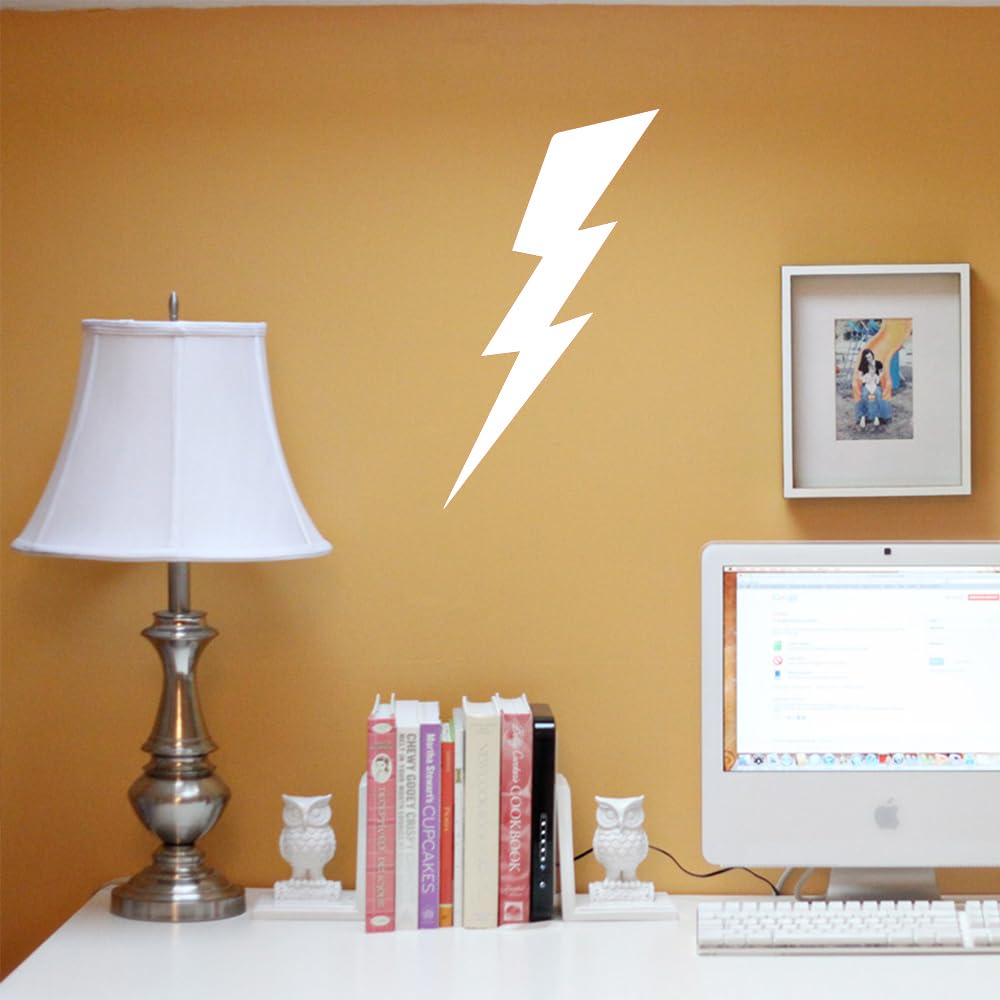 Premium Waterproof Vinyl Decal Stickers (Set of 2) - Lightning Bolt Design for Laptop, Phone, Helmet, Car, Mug & Wall Decor - Durable Adhesive for Indoor & Outdoor Use