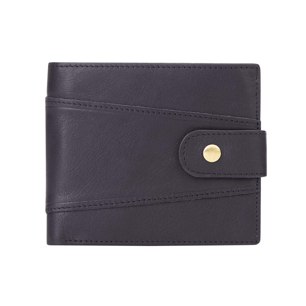 Vintage Leather Tri-Fold Wallet for Men & Women - RFID Blocking, Multi-Functional Card Holder Purse (Black) - Perfect for Travel, Business & Everyday Use