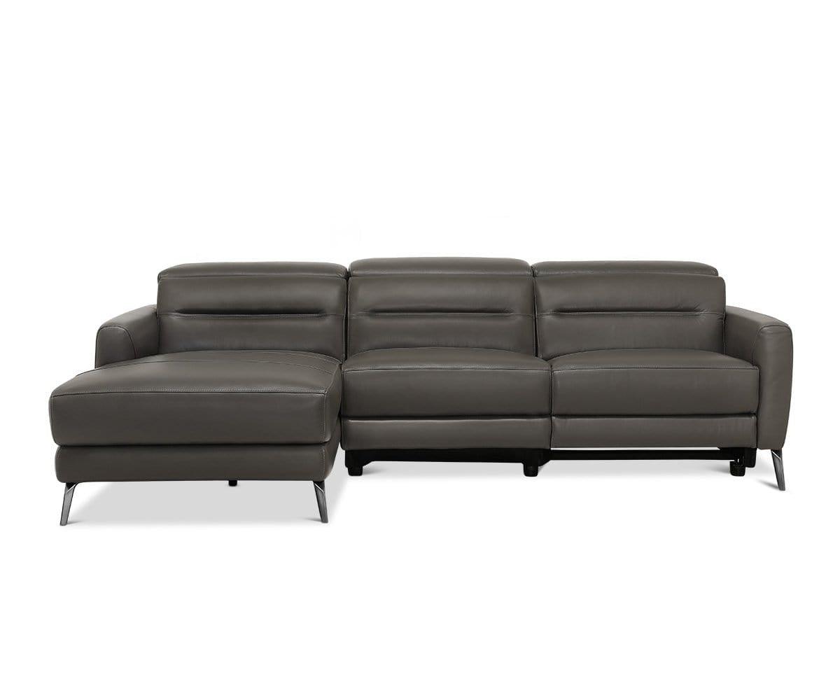 Vetali Leather Power Reclining Left Sectional Sofa - Modern L-Shaped Couch with Adjustable Backrest - Perfect for Living Room, Home Theater & Family Gatherings