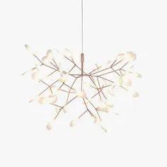Elegant Rose Gold LED Chandelier with Branch Design - Modern Crystal Ceiling Light Fixture for Dining Room, Bedroom & Living Room Decor