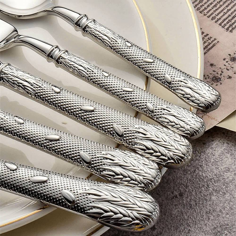 Majorelle 20-Piece Stainless Steel Flatware Set - Elegant Silverware for Dining, Kitchen & Entertaining - Perfect for Dinner Parties, Weddings & Everyday Use