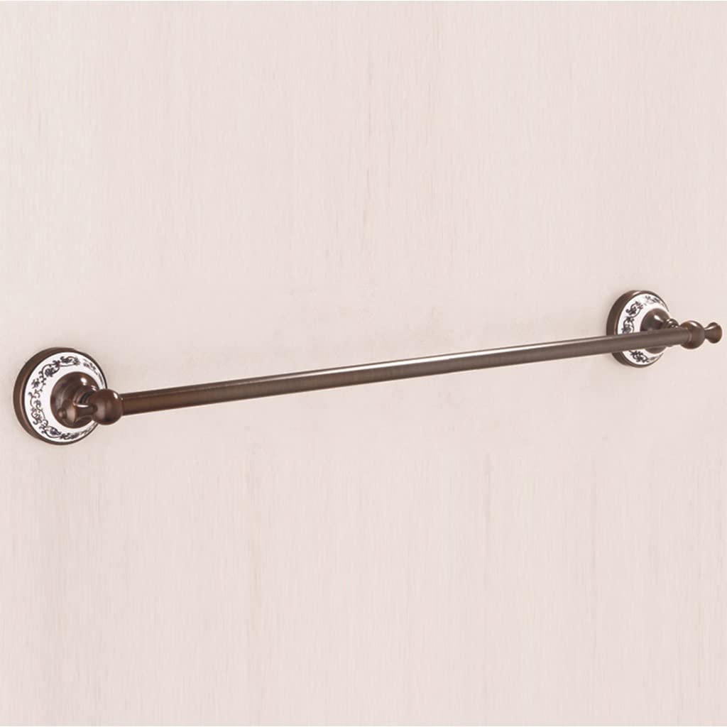 Premium Solid Copper European-Style Bathroom Towel Bar - Vintage Brown Hand Towel Holder for Bath, Kitchen & Spa - Single Pole Wall-Mounted Towel Rack (Ideal for Guest Bathrooms & Luxury Home Decor)