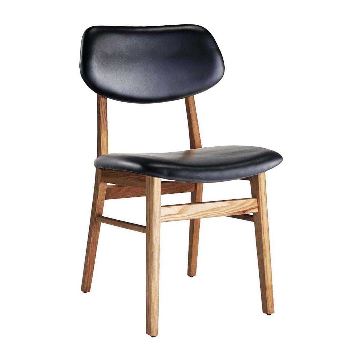Ari Leather Dining Chair - Ash Brown Genuine Leather Seat - Modern Comfort for Home, Office, Restaurant & Cafe Dining