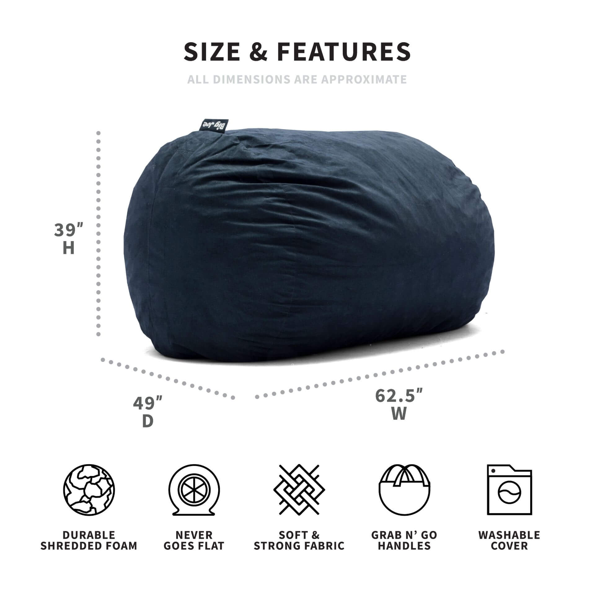 Fuf XL Dog Bed with Removable Washable Cover - Extra Large Orthopedic Pet Bed for Large Dogs, Waterproof & Chew Resistant - Perfect for Living Room, Bedroom or Kennel Use