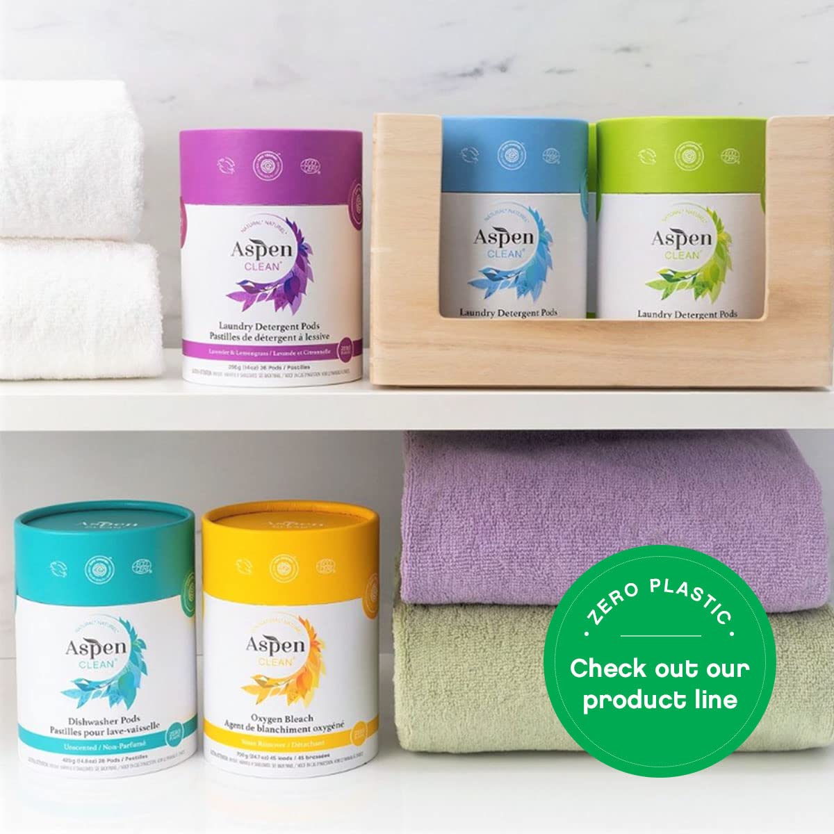 AspenClean Unscented Dishwasher Pods - Dye-Free, Plastic-Free, EWG Verified™, Vegan & Eco-Friendly Natural Dishwasher Detergent (28 Count) - Perfect for Sensitive Skin & Sustainable Kitchens