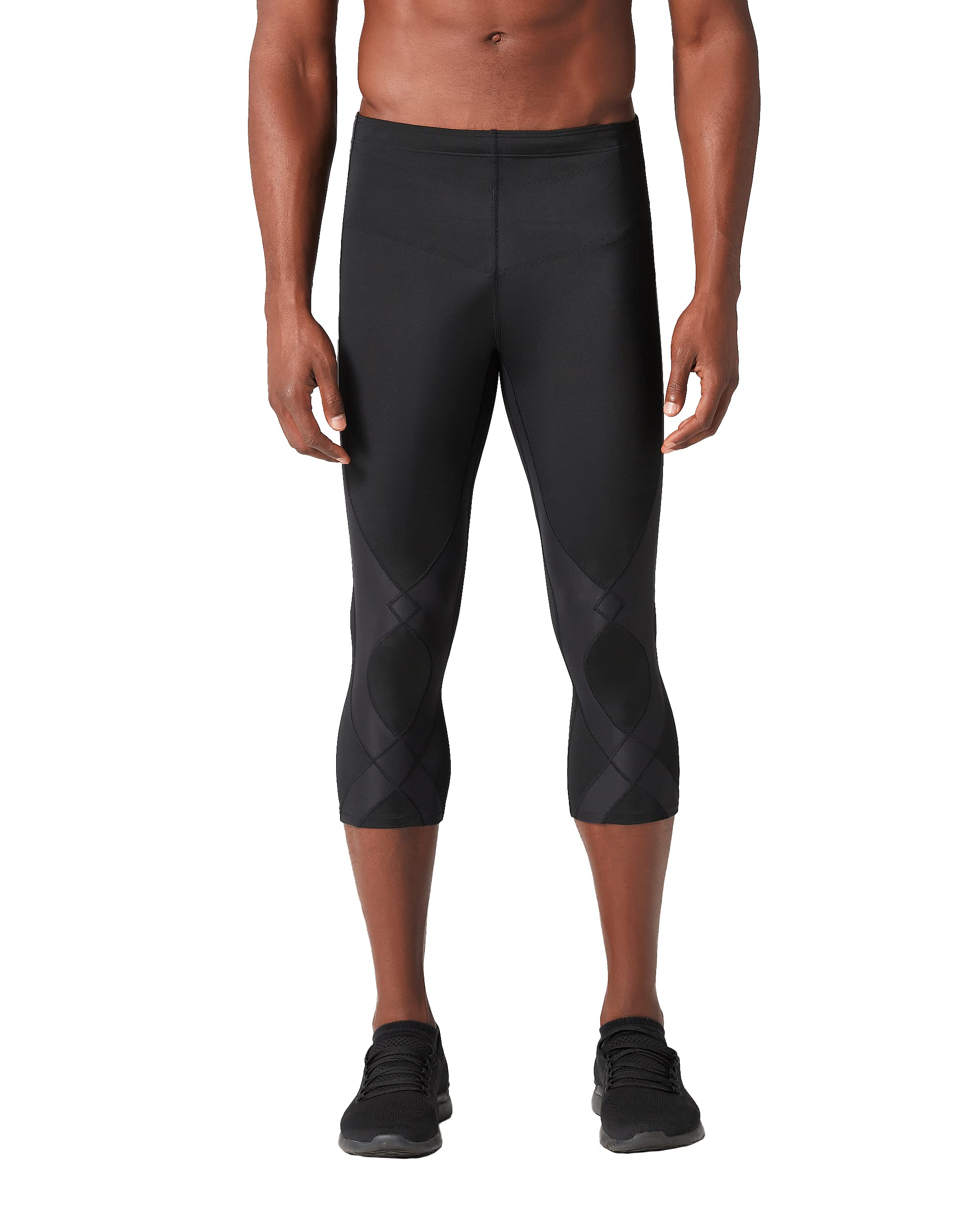 CW-X Men's Stabilyx Joint Support 3/4 Compression Tight - Running & Recovery Capri Pants for Knee Pain Relief & Muscle Support - Ideal for Marathon Training, Gym Workouts & Post-Exercise Recovery