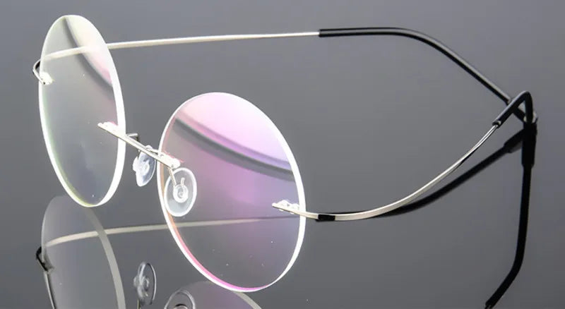 Brightzone Women's Rimless Round Titanium Alloy Eyeglasses 71171 - Lightweight & Durable Glasses for Work, Reading & Everyday Use