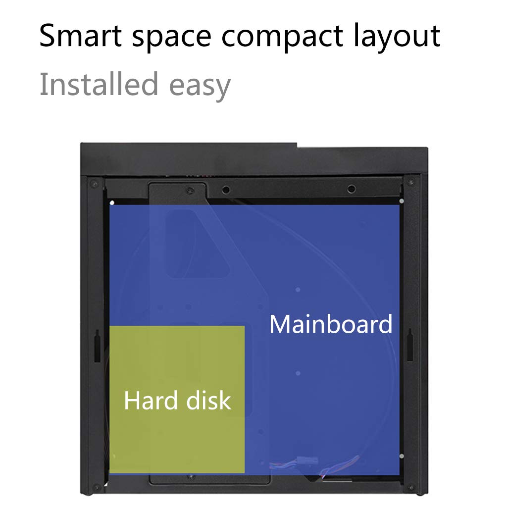 MARCBUSE Mini-ITX PC Case - Compact HTPC Computer Chassis for ITX Motherboard | Home Theater & Gaming PC Build | Small Form Factor Server Case for Living Room & Office Setup
