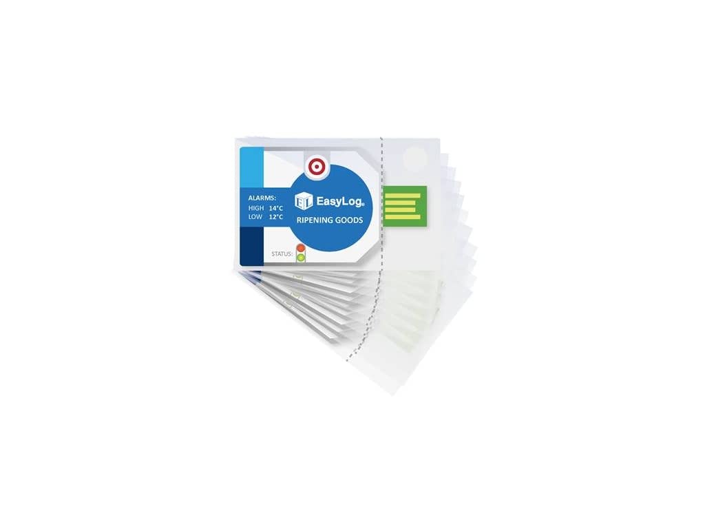 Lascar Electronics EL-CC-1-003 PK10 Ripening Goods Data Logger - High/Low Temperature Alarm (14°C/12°C) - 10 Pack for Fruit Ripening, Cold Storage Monitoring & Food Safety Compliance