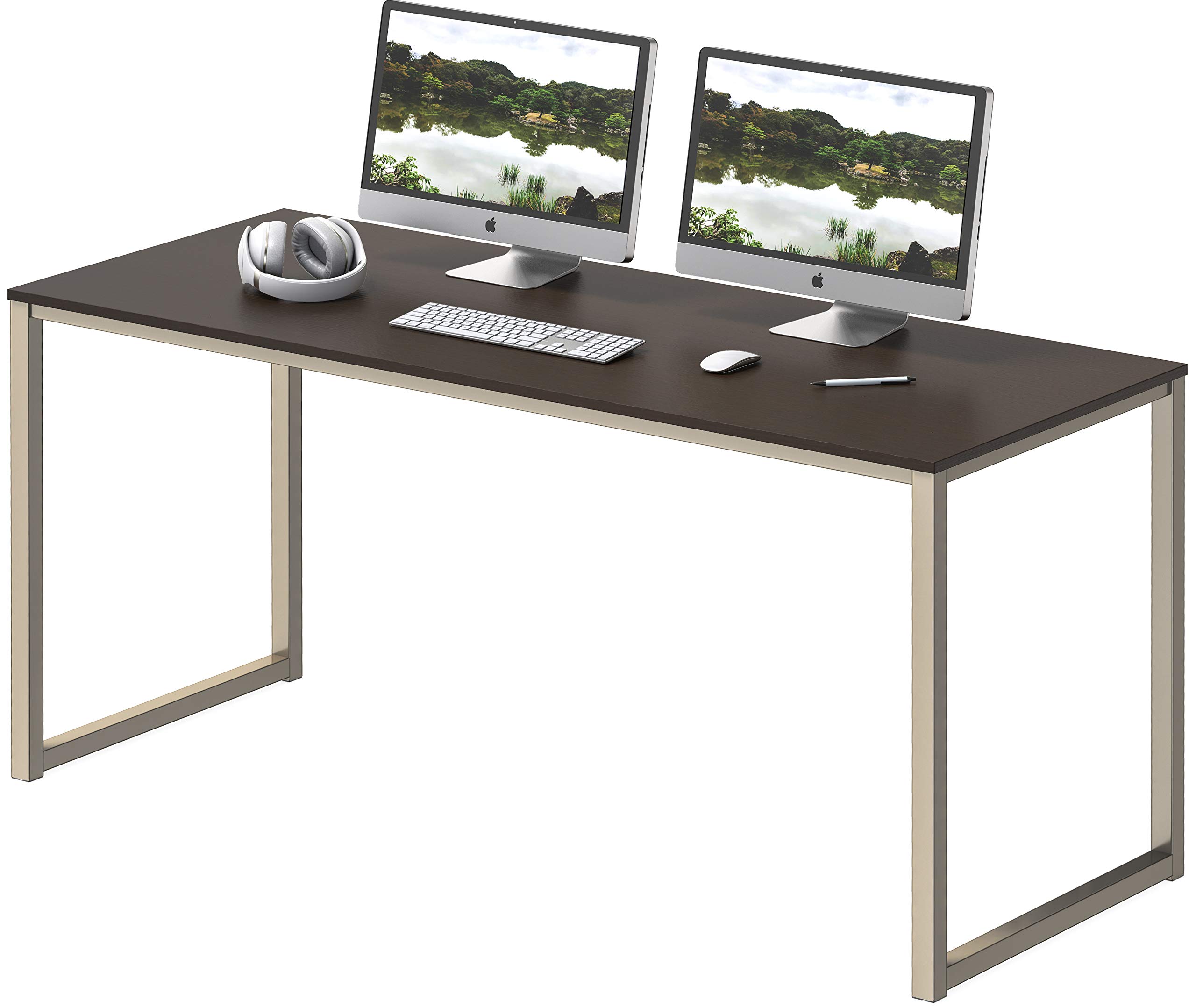 SHW Mission Home Office 48-Inch Computer Desk, Espresso Finish - Modern Writing Desk for Small Spaces, Study Table for Students, Workstation for Home Office & Remote Work