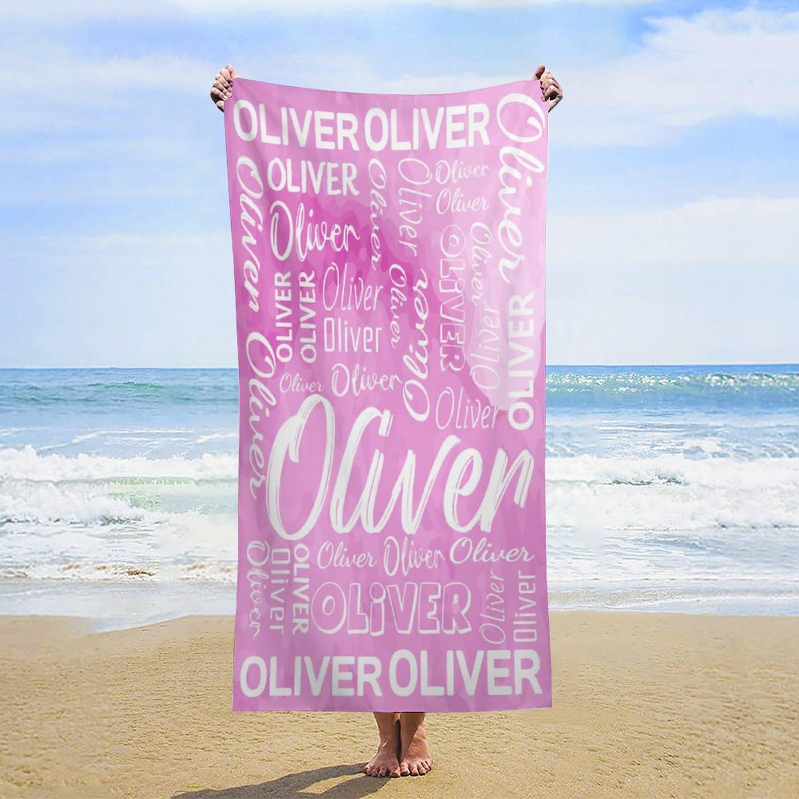 Custom Personalized Beach Towels for Kids & Adults - Microfiber Travel Towels with Name, Perfect for Pool, Beach, Vacation, and Outdoor Adventures