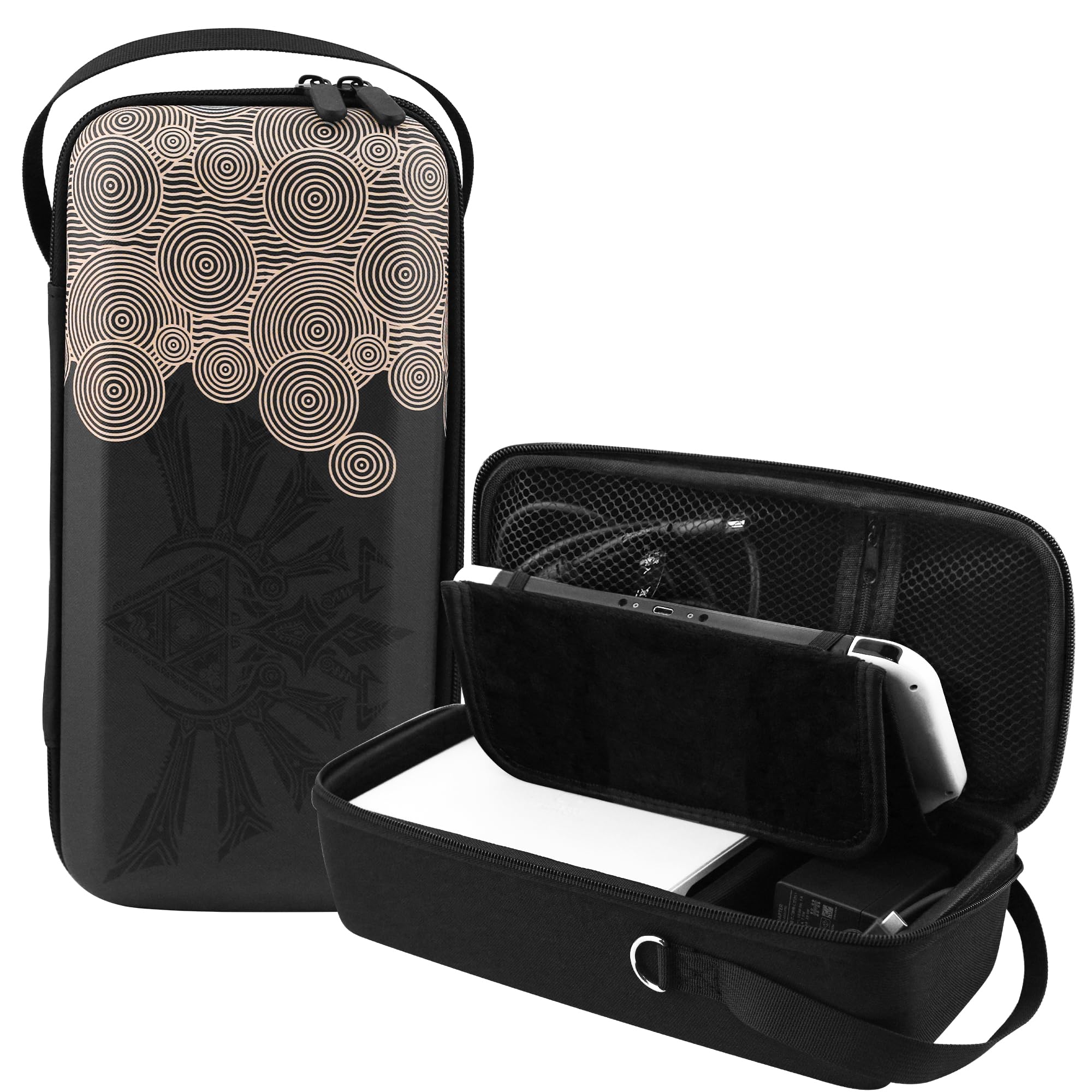 Premium Shockproof Carrying Case for Nintendo Switch & OLED - Compatible with Zelda Tear of The Kingdom Edition, Dock, Pro Controller & AC Adapter | Built-in Stand & Travel Pouch for Gaming On-The-Go, Home Entertainment & Outdoor Adventures