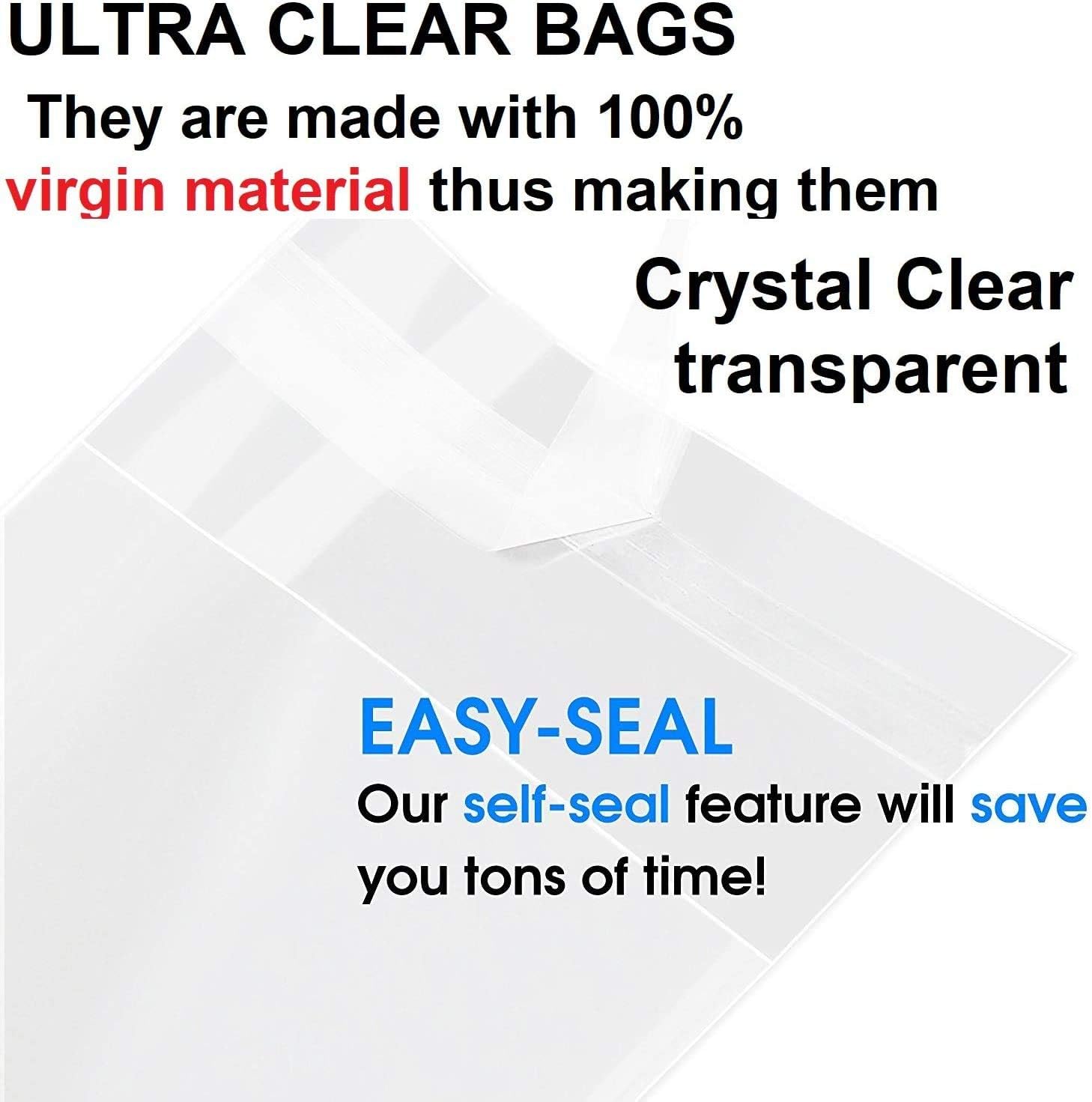 CuteBox 100-Pack 4x6 Inch 2Mil Clear Resealable Food Safe OPP Bags for Candy, Cookies, Bakery Packaging | Retail Storage, Merchandise Organization | Perfect for Home Baking, Party Favors & Small Business Packaging