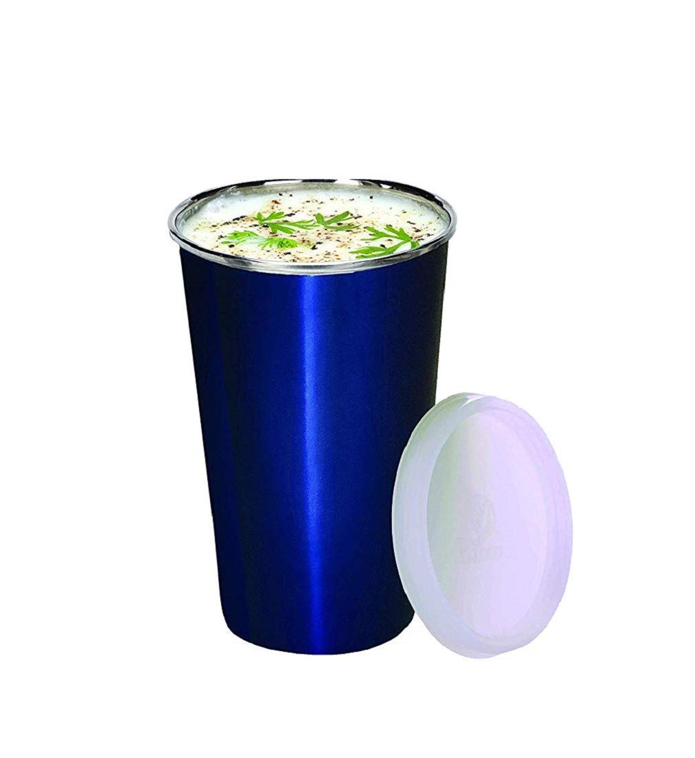 KREZON 12oz Kids Stainless Steel Sippy Cup with Straw & Lid - Leak Proof Spill Proof Toddler Water Bottle for 1-4 Year Olds - BPA Free Insulated Milk Tumbler with Gum Protection, 2 Straws & Cleaning Brush (Blue) - Perfect for Daycare, Travel & On-the-Go Hydration