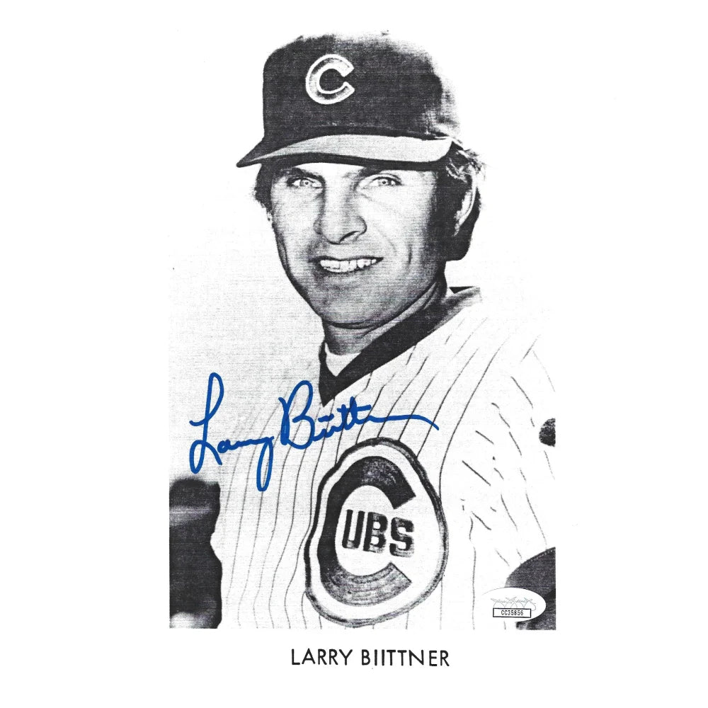 Larry Biittner Signed 8x10 Black & White Photo with JSA COA - Authentic Chicago Cubs Autograph - Perfect for Baseball Memorabilia Collectors & Sports Fans Display