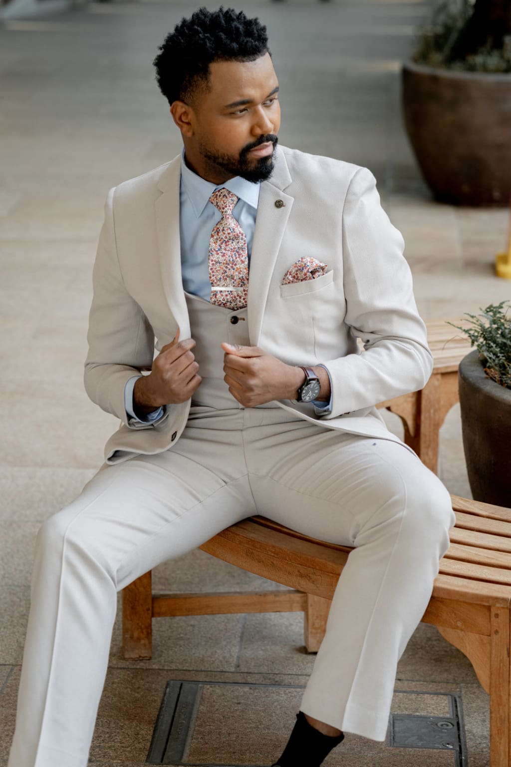 Marc Darcy HM5 Stone 3 Piece Suit for Men - Premium Business Formal Wear | Perfect for Weddings, Office Meetings & Special Occasions