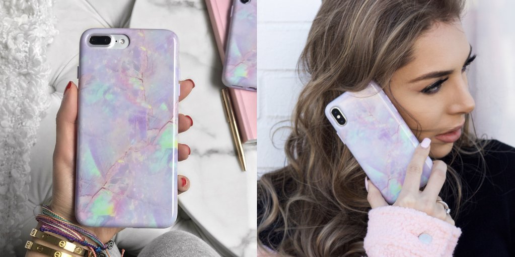 Cotton Candy Marble iPhone Case - Trendy Protective Cover for iPhone 13/14/15 Pro Max - Stylish Marble Design - Perfect for Everyday Use, Travel & Gifts