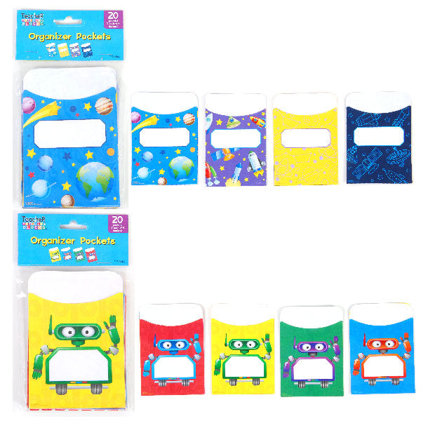 20-Pack Clear Plastic Organizer Pockets 3.5