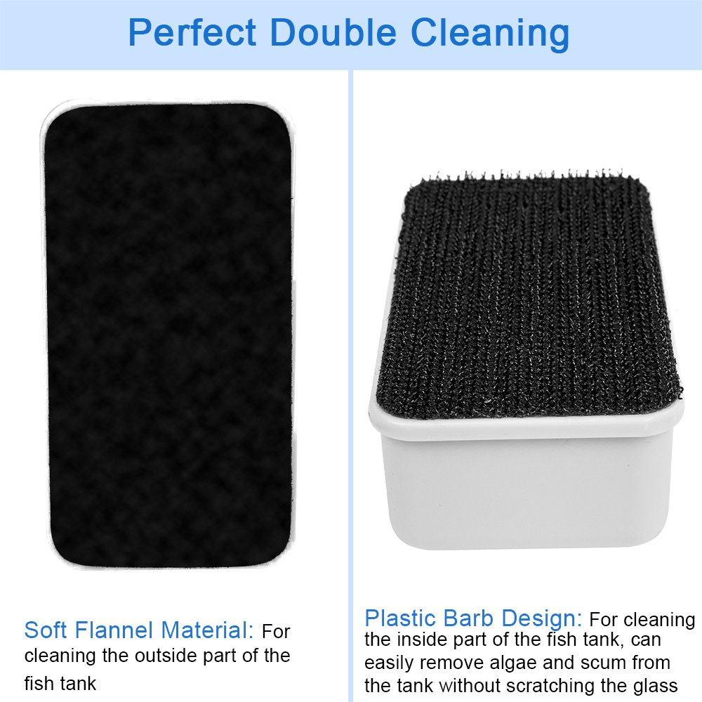 Premium Magnetic Aquarium Cleaner - Large Fish Tank Glass Scraper & Algae Remover Brush (2-Pack) - 1 Year Warranty - Ideal for Freshwater & Saltwater Tanks, Home or Office Aquariums